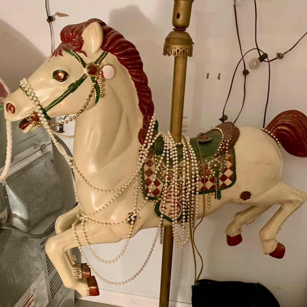 1940’s vintage merry go round horsey, that was refurbished into a working lamp